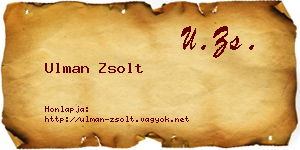 Ulman Zsolt névjegykártya